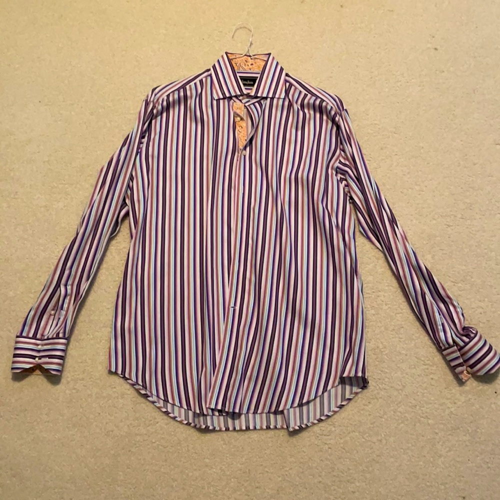 Neiman Marcus striped button up dress shirt